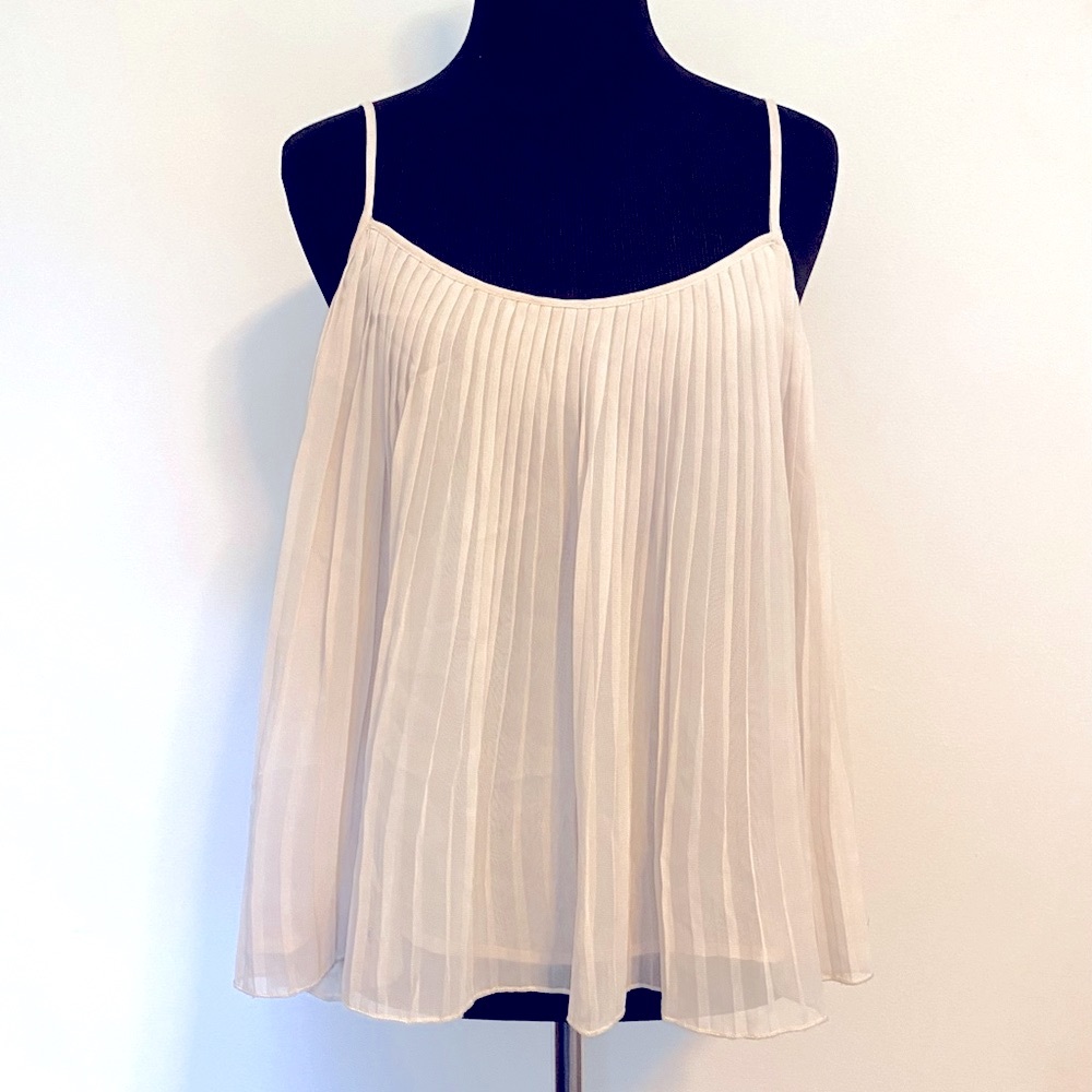 Cream Pleated Babydoll Top Size M